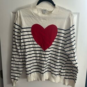Jcrew heart sweater